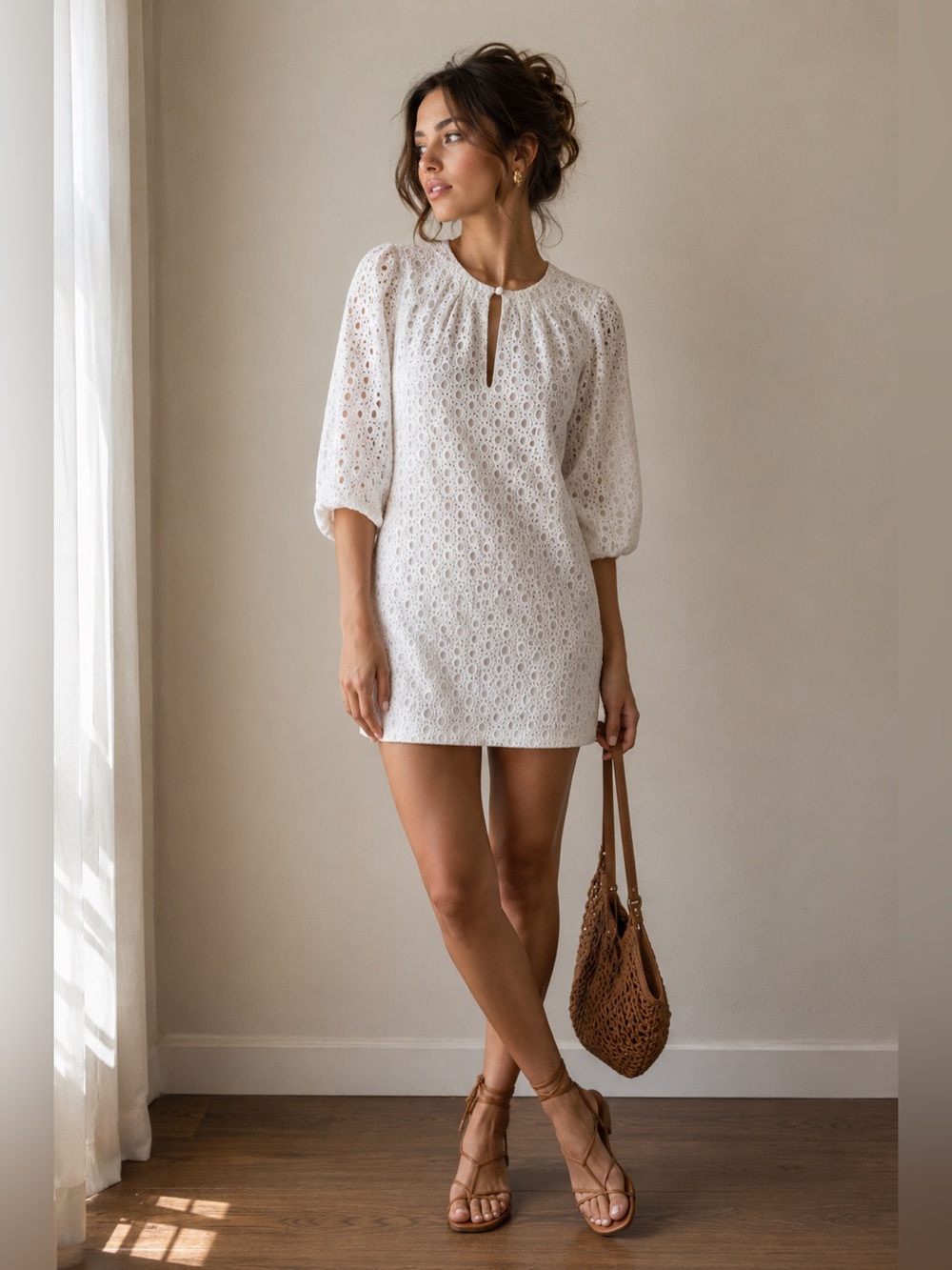 Women’s eyelet mini dress